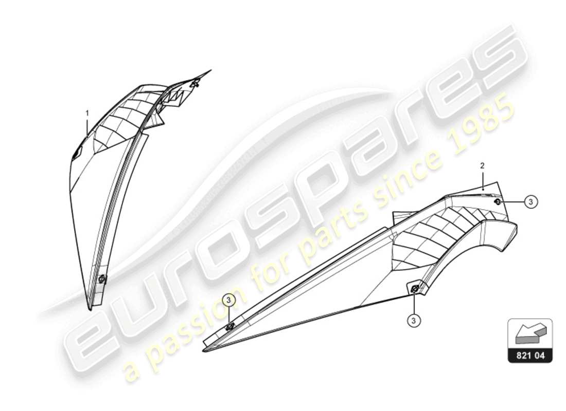 lamborghini super trofeo evo 2 (2022) diagrama de piezas del guardabarros delantero