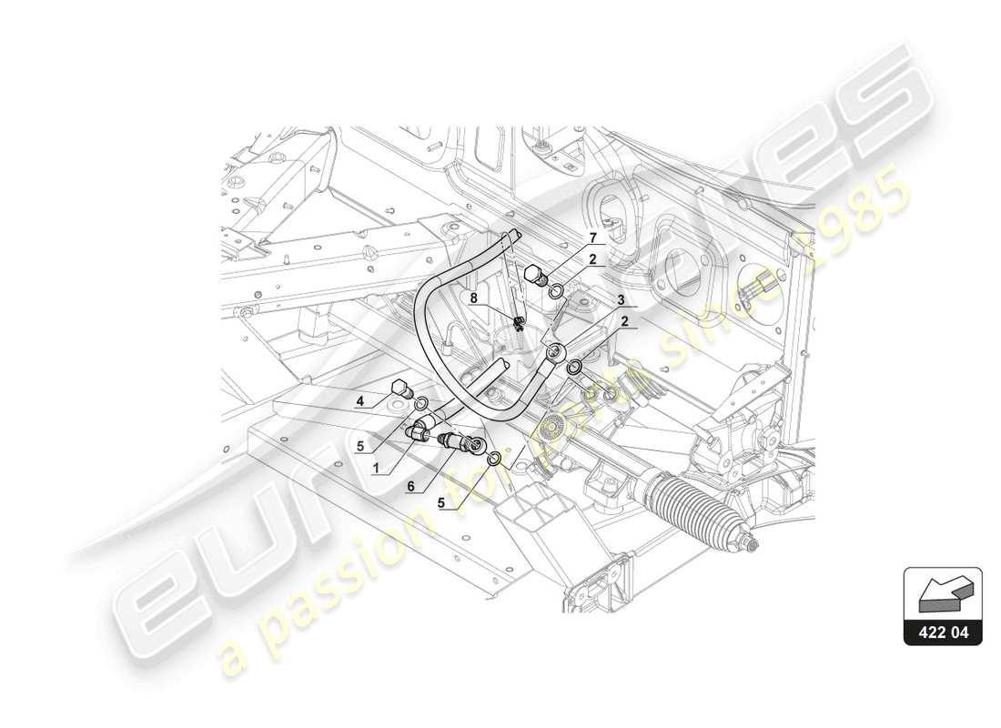 lamborghini 2017 (gt3) diagrama de piezas de flujo de alta presión