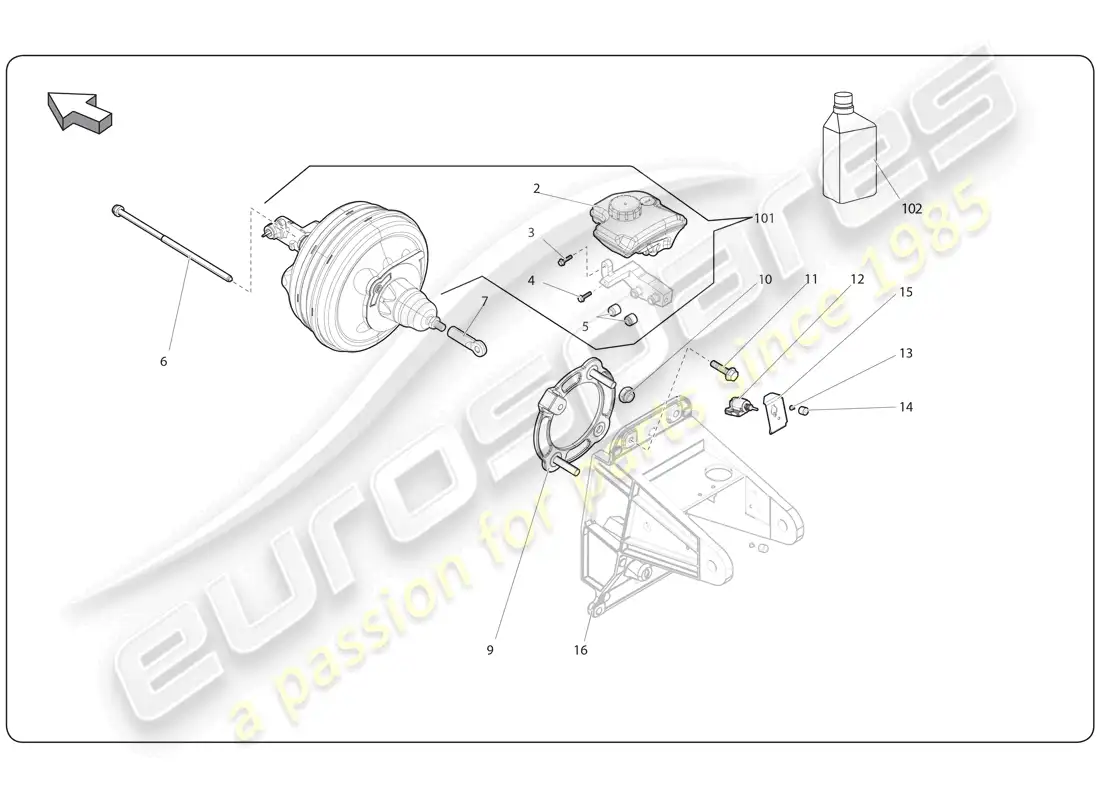 lamborghini super trofeo (2009-2014) pedal diagrama de piezas