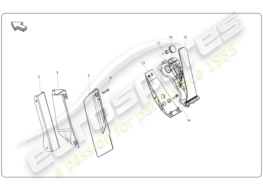 lamborghini super trofeo (2009-2014) pedal diagrama de piezas