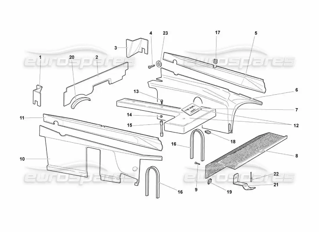 lamborghini murcielago lp670 calor estético diagrama de piezas