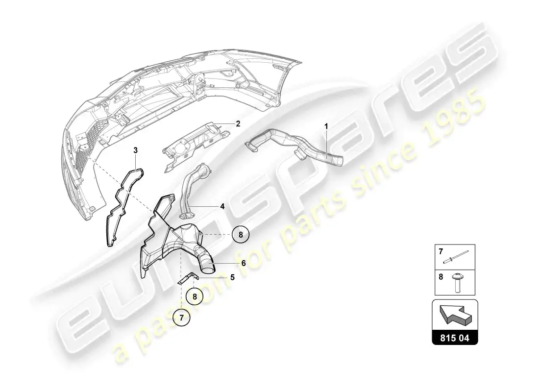 lamborghini lp720-4 coupe 50 (2014) diagrama de piezas de la guía aérea