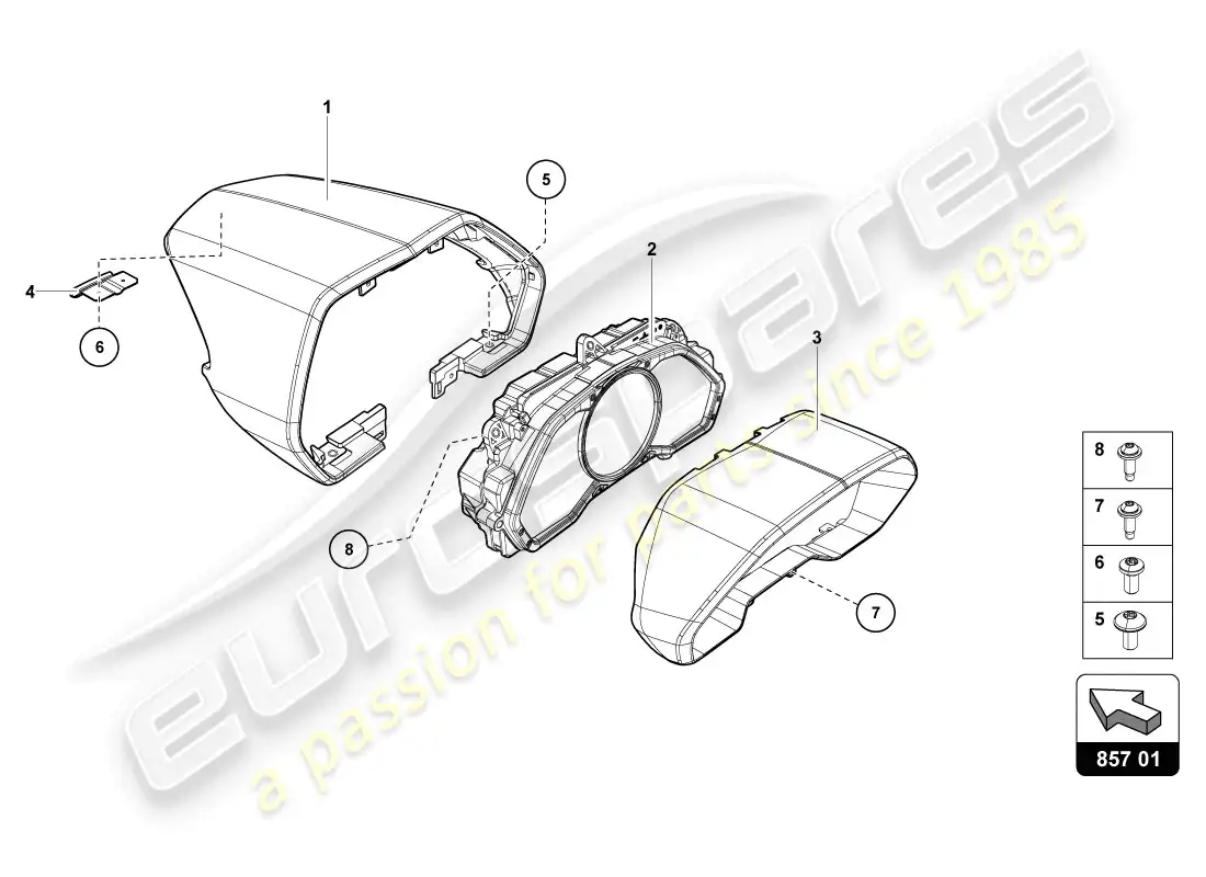 lamborghini lp720-4 coupe 50 (2014) instrumento combi diagrama de piezas