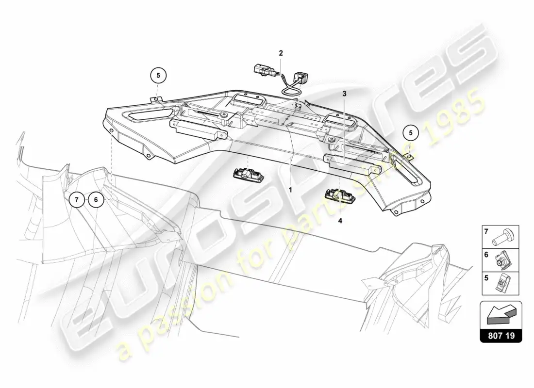 lamborghini centenario coupe (2017) electrónica de operación trasera diagrama de piezas
