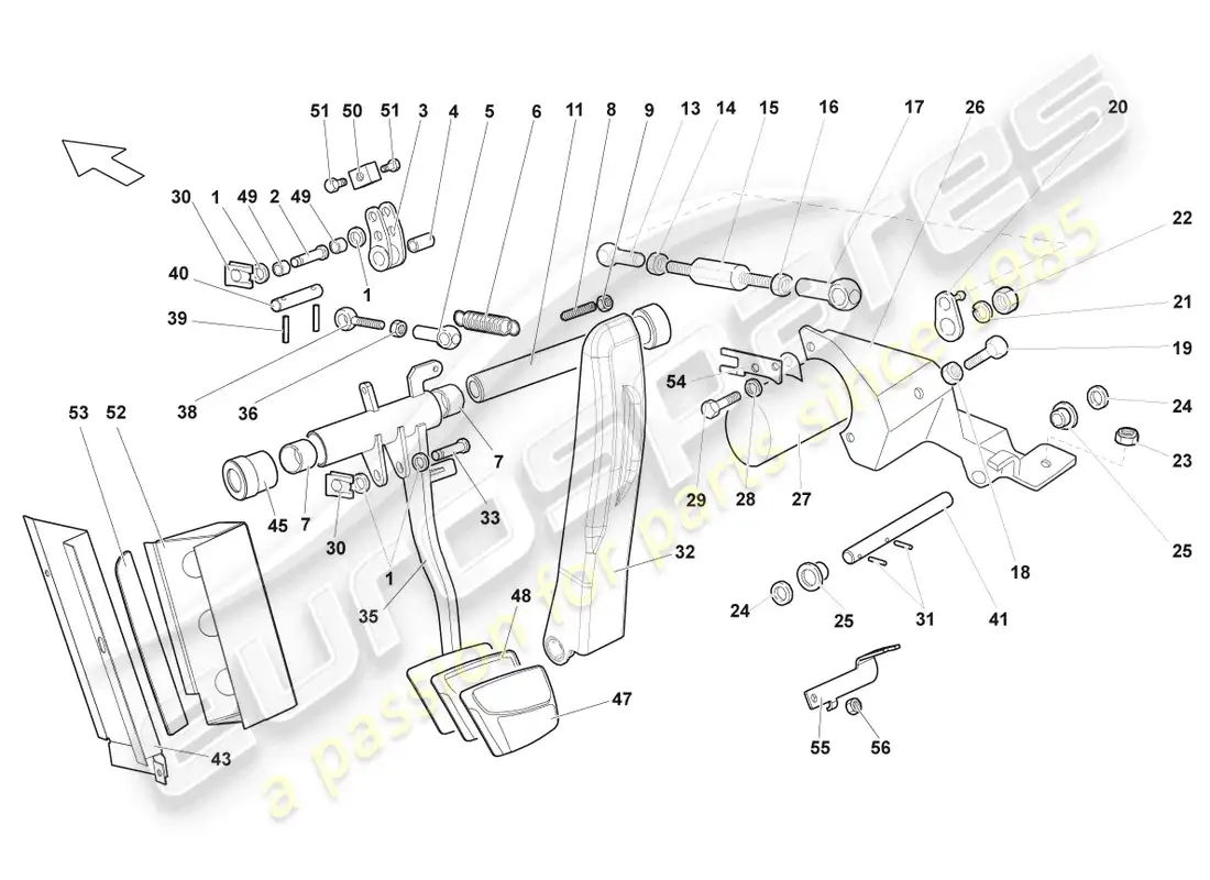 lamborghini murcielago roadster (2005) servo freno diagrama de piezas