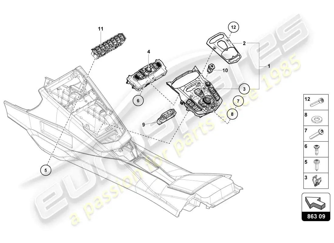 lamborghini lp720-4 coupe 50 (2014) diagrama de piezas de la unidad de interrupción