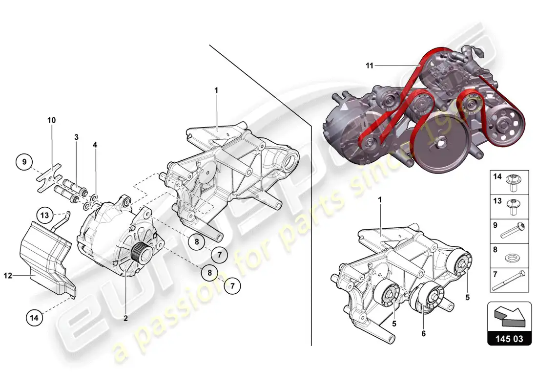 lamborghini lp720-4 coupe 50 (2014) alternador y piezas únicas diagrama de piezas