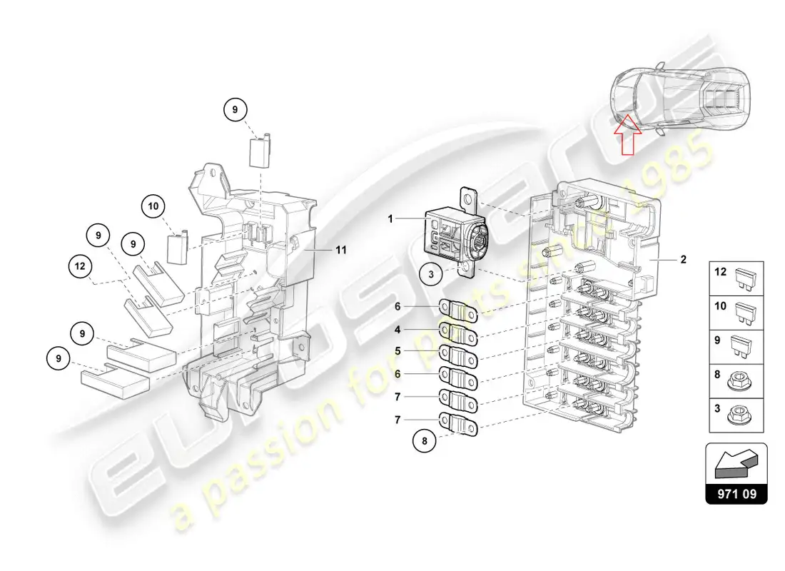 lamborghini lp610-4 coupe (2016) fusibles diagrama de piezas
