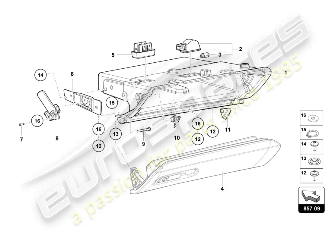 lamborghini centenario coupe (2017) guantera diagrama de piezas