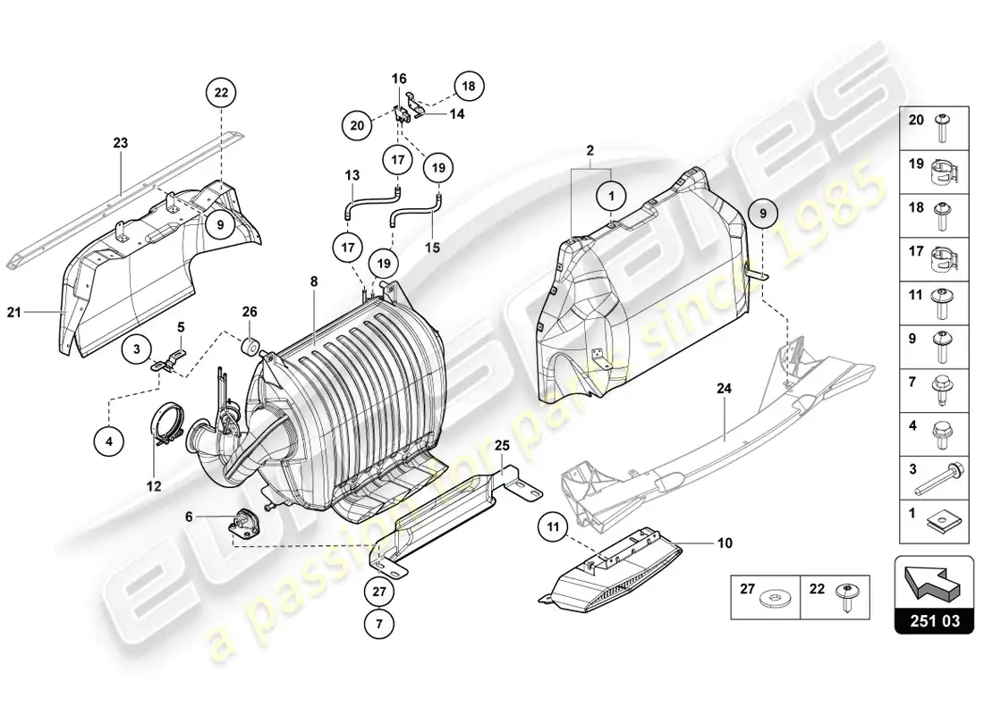 lamborghini lp720-4 coupe 50 (2014) silenciador con catalizador diagrama de piezas