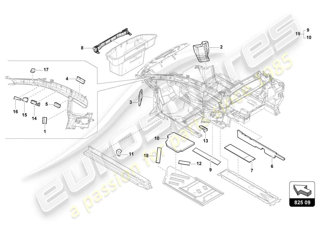 lamborghini sto (2024) diagrama de piezas de amortiguación