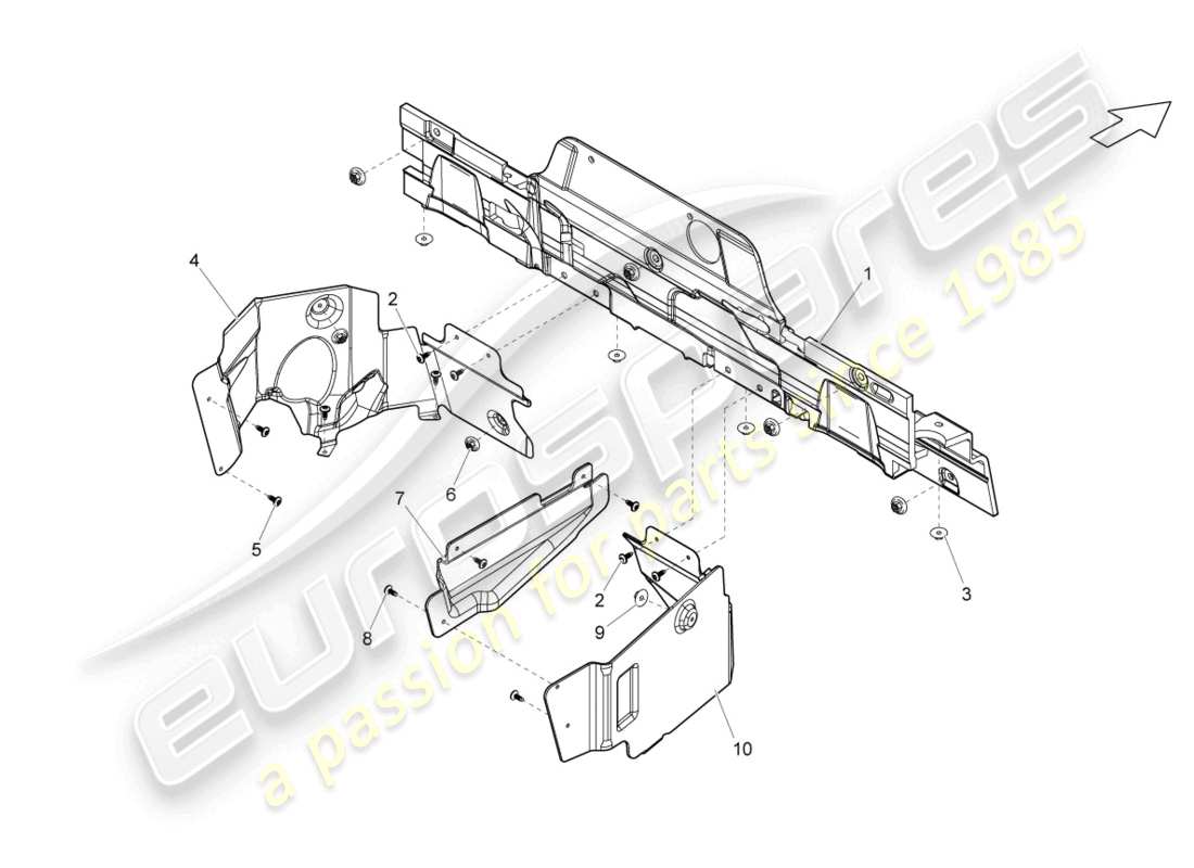 lamborghini lp570-4 spyder performante (2013) diagrama de piezas del escudo térmico