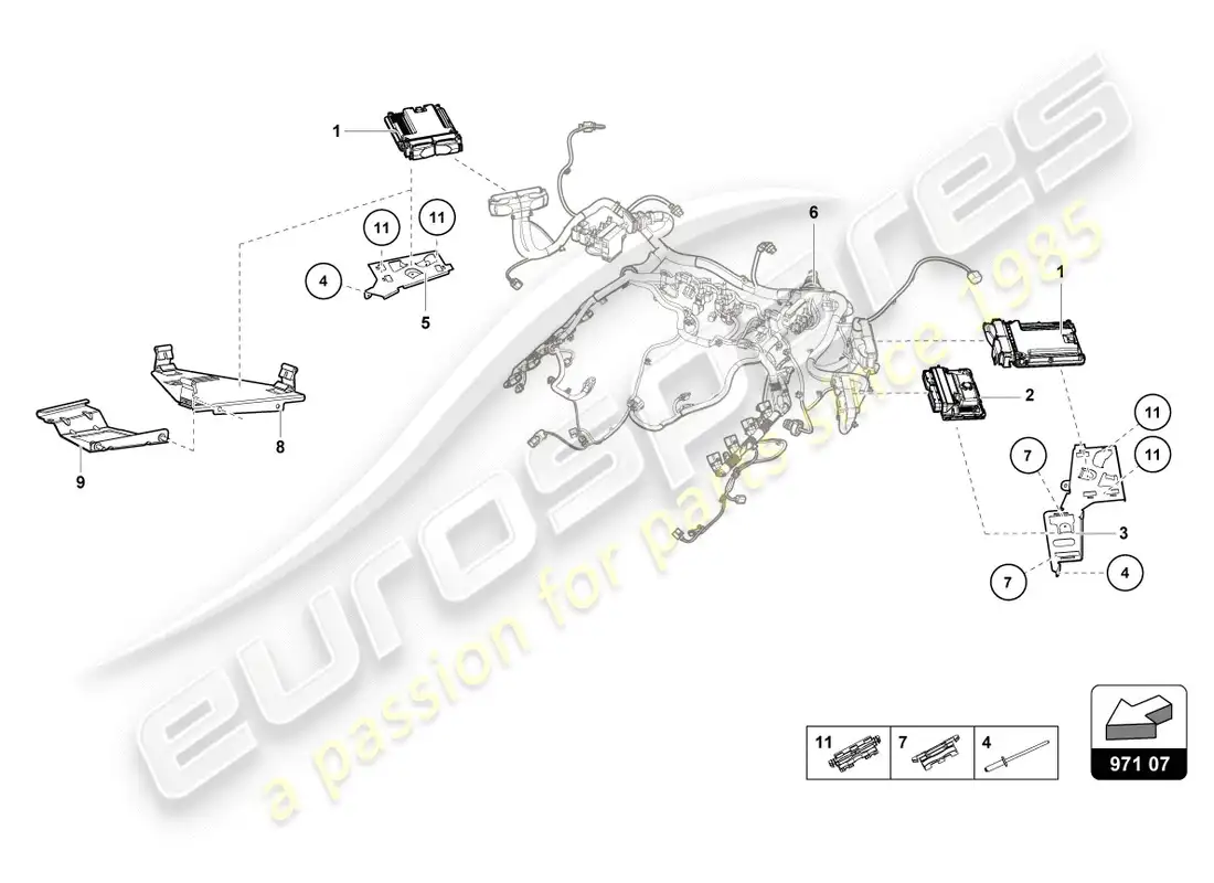 lamborghini lp580-2 coupe (2018) unidad de control del motor diagrama de piezas