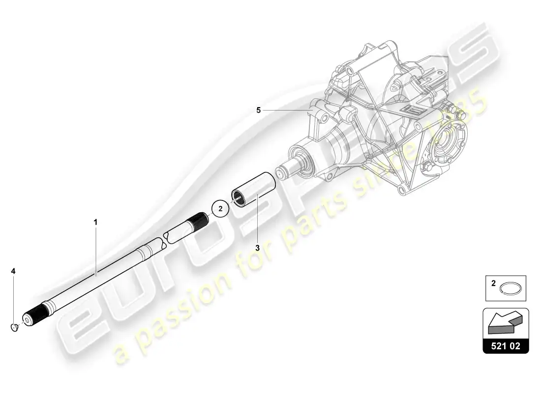 lamborghini lp720-4 coupe 50 (2014) diagrama de piezas del eje de entrada