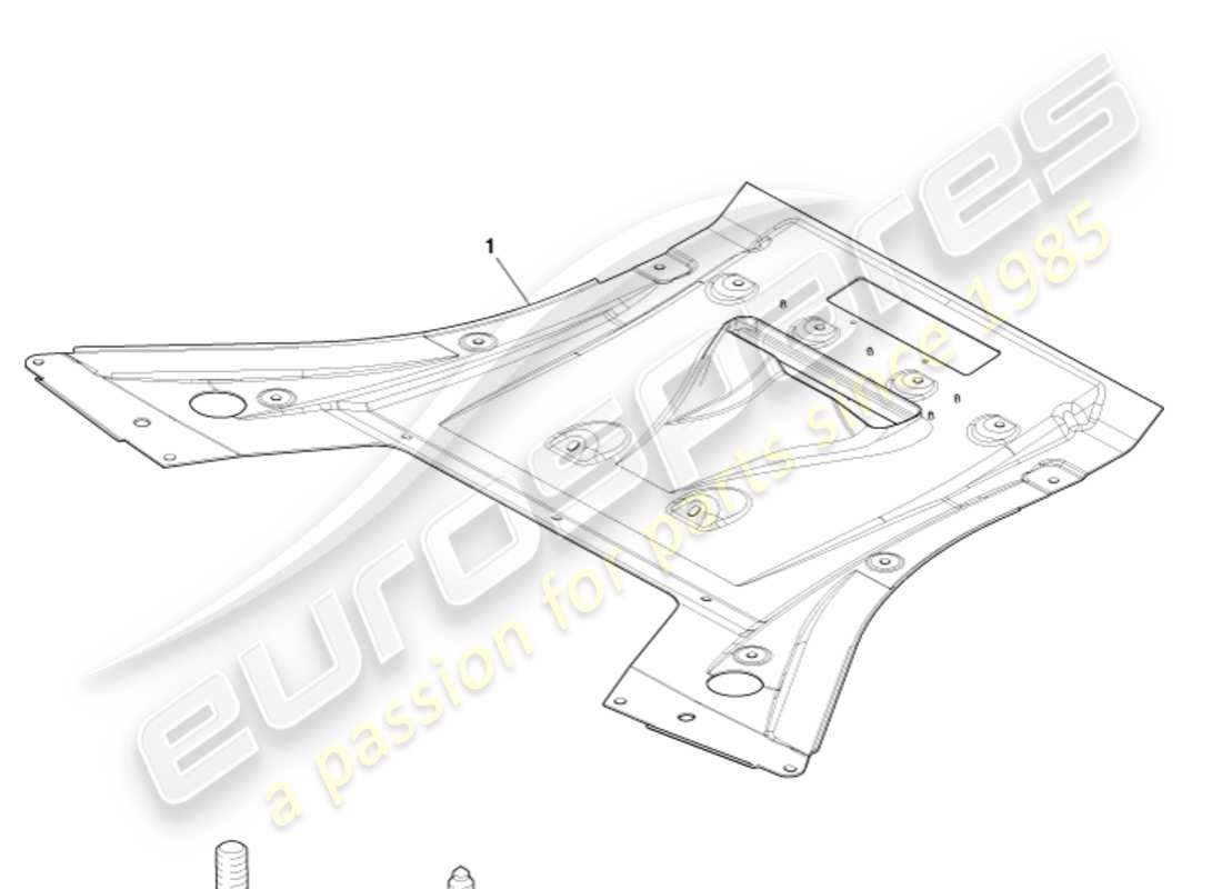 aston martin db9 (2016) bandeja inferior trasera, diagrama de piezas del cupé
