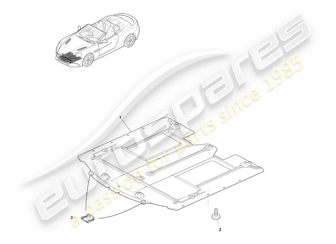 aston martin vanquish (2014) bandeja inferior delantera, volante diagrama de piezas