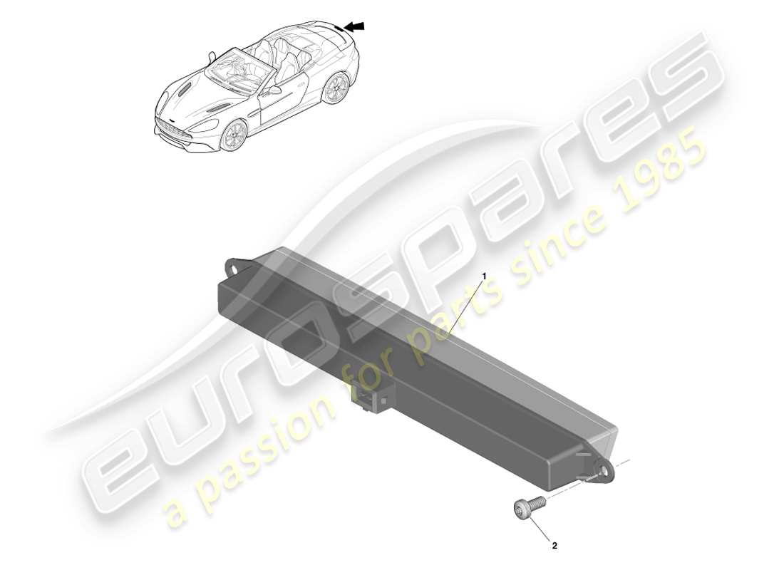 aston martin vanquish (2014) luz de freno montada en altura, diagrama de piezas volante