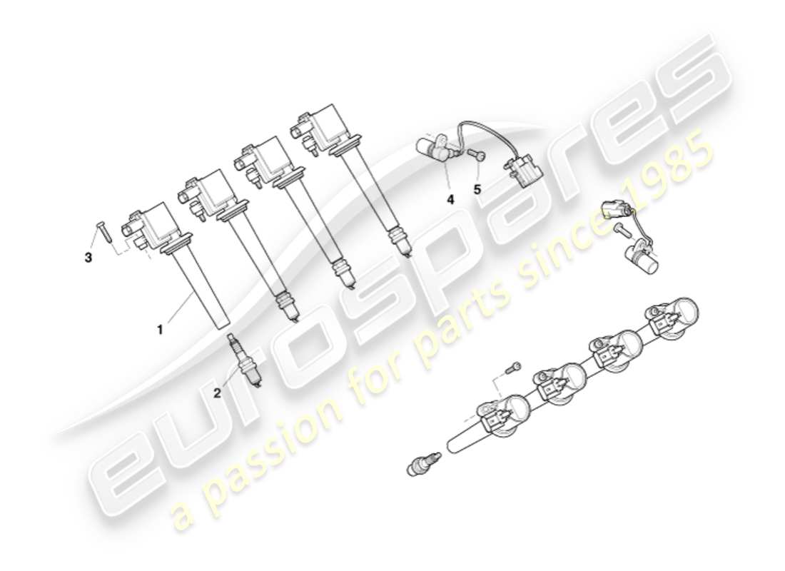 aston martin v8 vantage (2013) diagrama de piezas de encendido