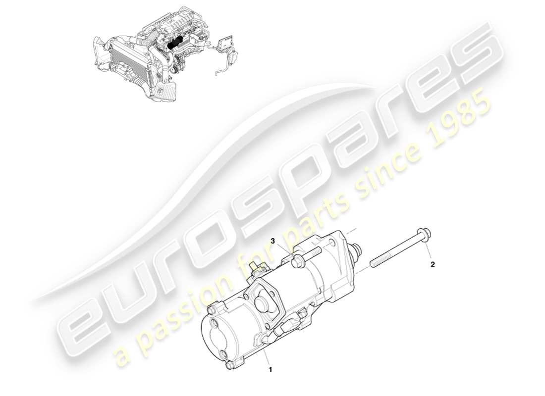 aston martin v8 vantage (2007) diagrama de piezas del motor de arranque