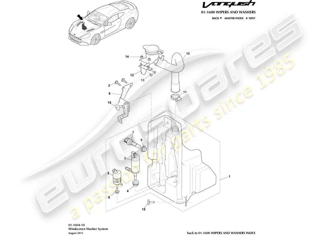 aston martin vanquish (2015)  diagrama de piezas