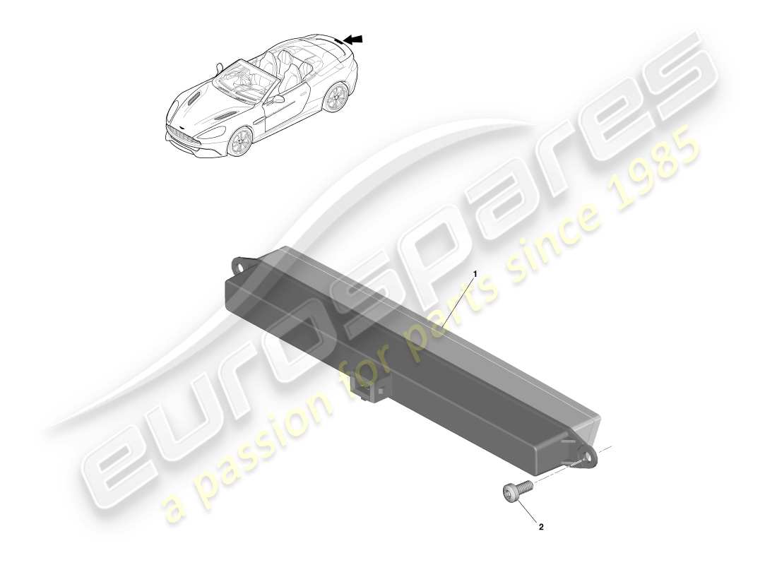 aston martin vanquish (2013) luz de freno montada en alto, volante diagrama de piezas