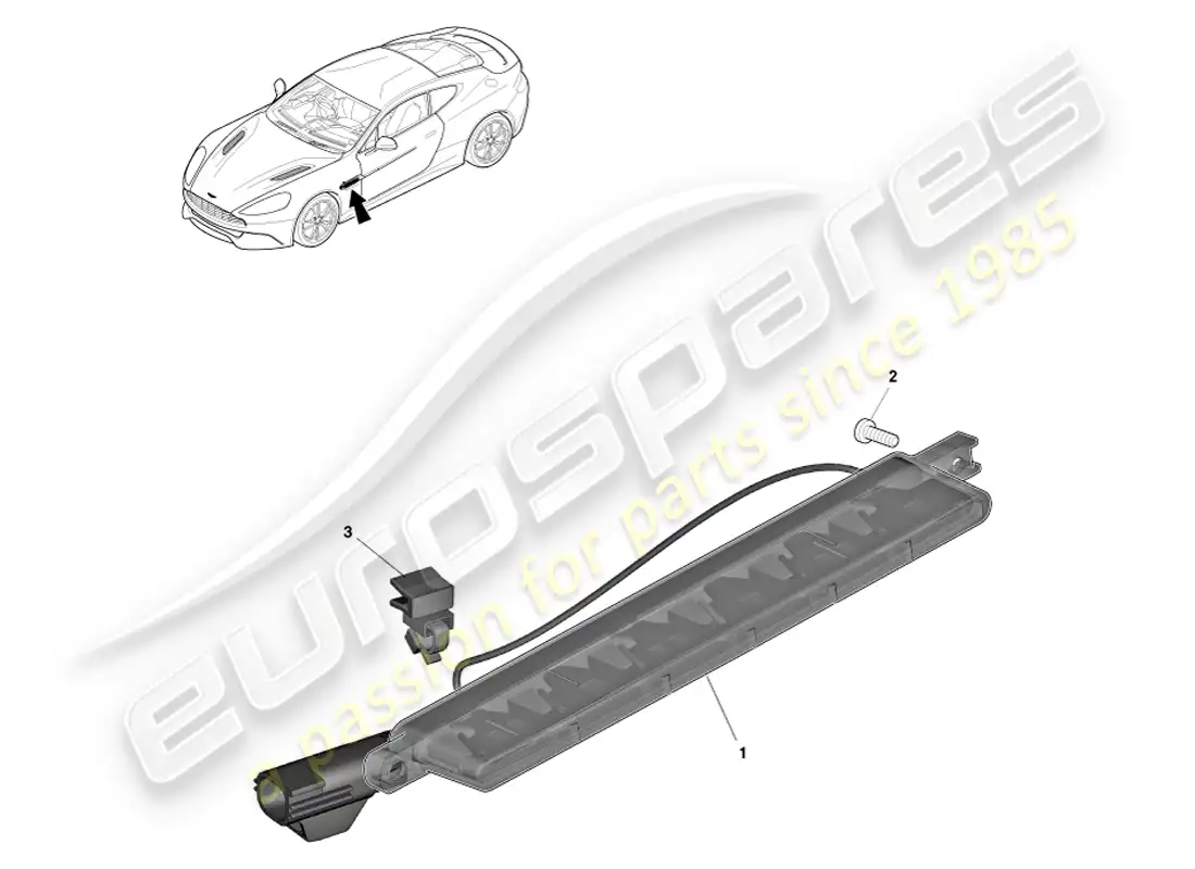 aston martin vanquish (2013) repetidores laterales diagrama de piezas