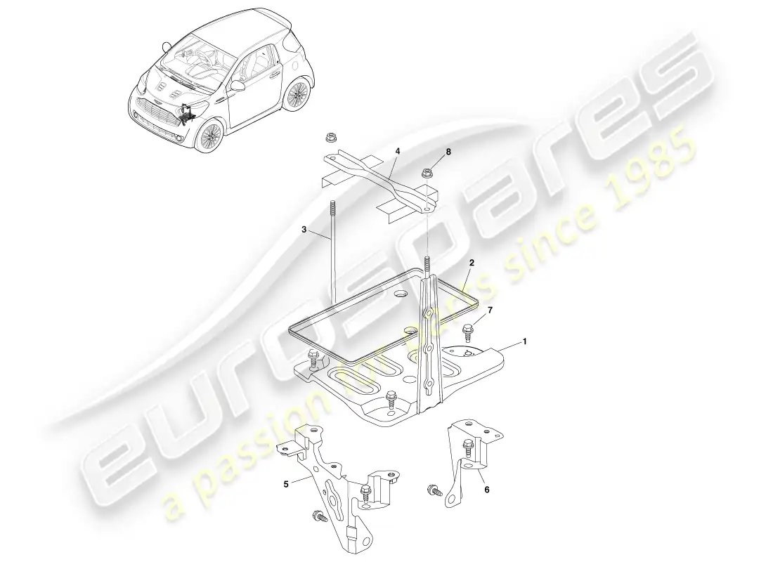 aston martin cygnet (2012) piezas auxiliares - cvt diagrama de piezas