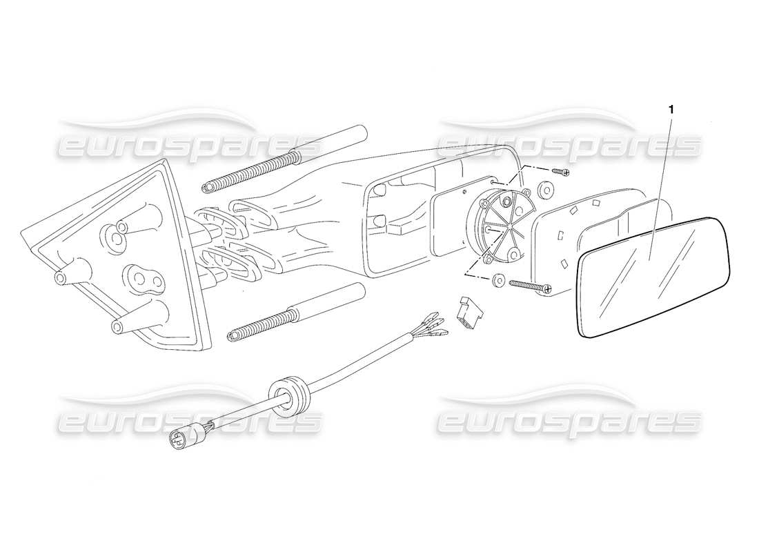 lamborghini diablo se30 (1995) diagrama de piezas de los espejos retrovisores externos (válido para ee. uu., 1995 de enero)