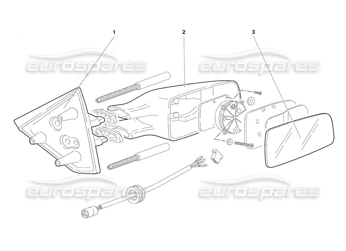 lamborghini diablo se30 (1995) espejos retrovisores externos (válido para versión rh d. - enero 1995) diagrama de piezas