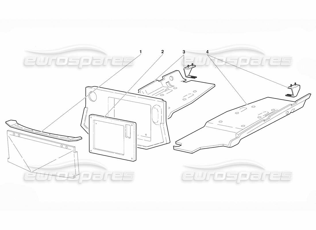 lamborghini diablo (1991) paneles de piso con estructura (válido para la versión de ee. uu.: 1991 de septiembre) diagrama de piezas