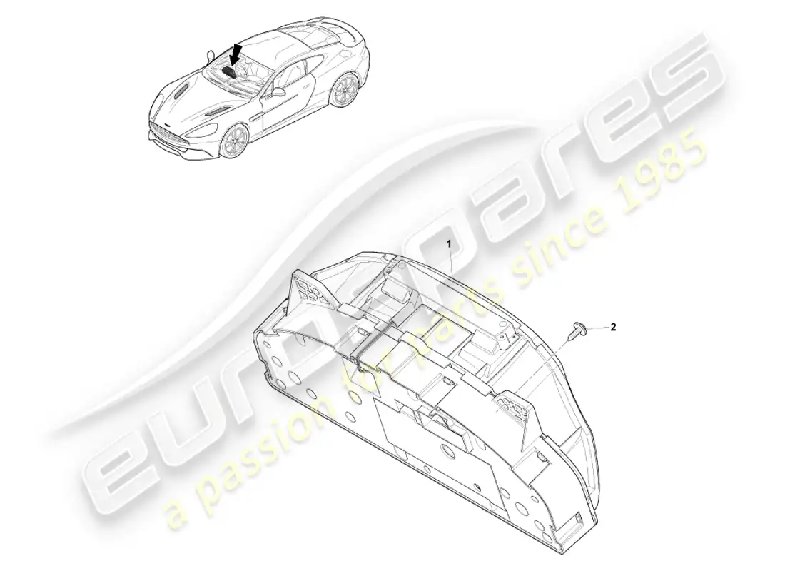 aston martin vanquish (2013) combinación de instrumentos diagrama de piezas
