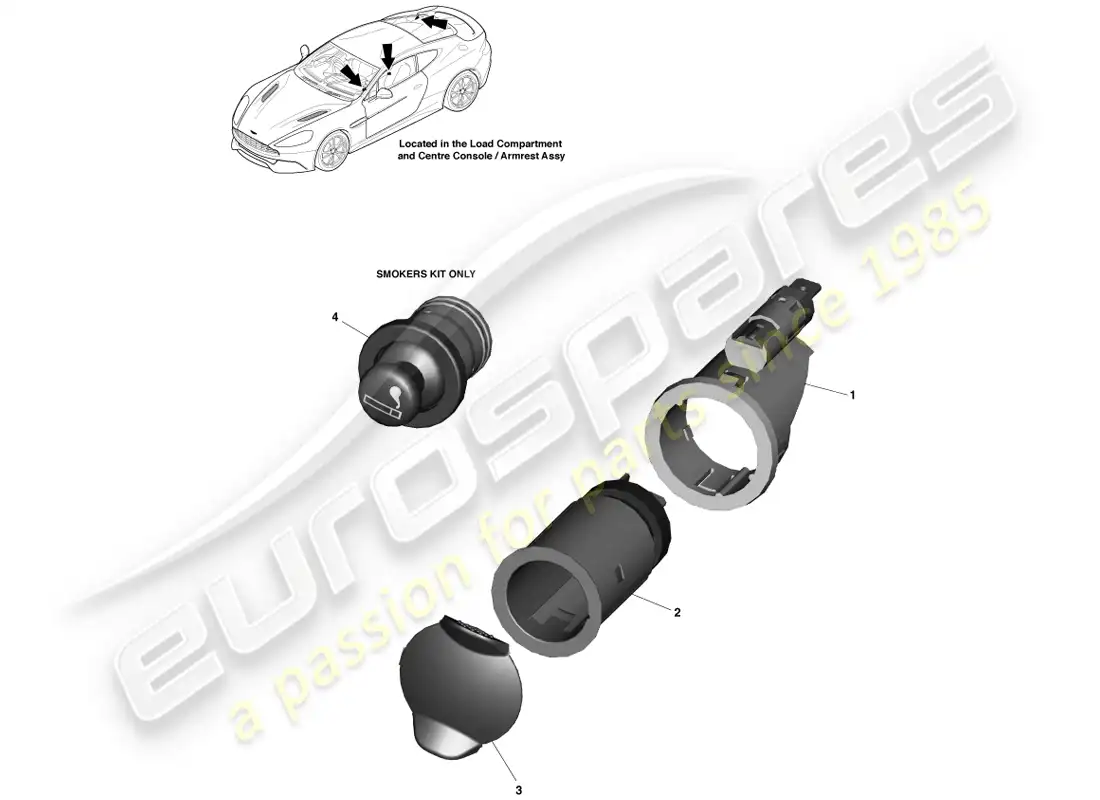 aston martin vanquish (2014) toma de energía diagrama de piezas