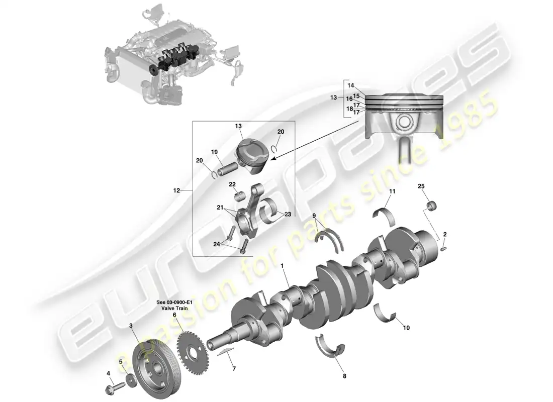 aston martin vanquish (2013) conversión de energía diagrama de piezas