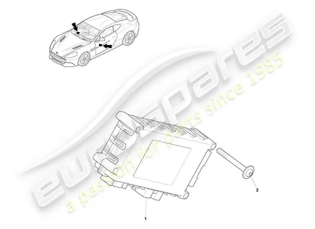aston martin vanquish (2013) módulo de puerta electrónica diagrama de piezas
