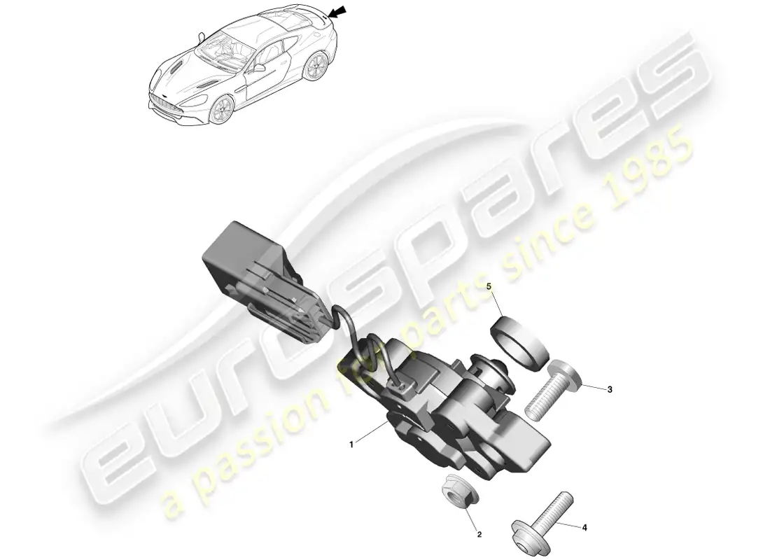 aston martin vanquish (2014) interruptor exterior de la tapa del maletero diagrama de piezas