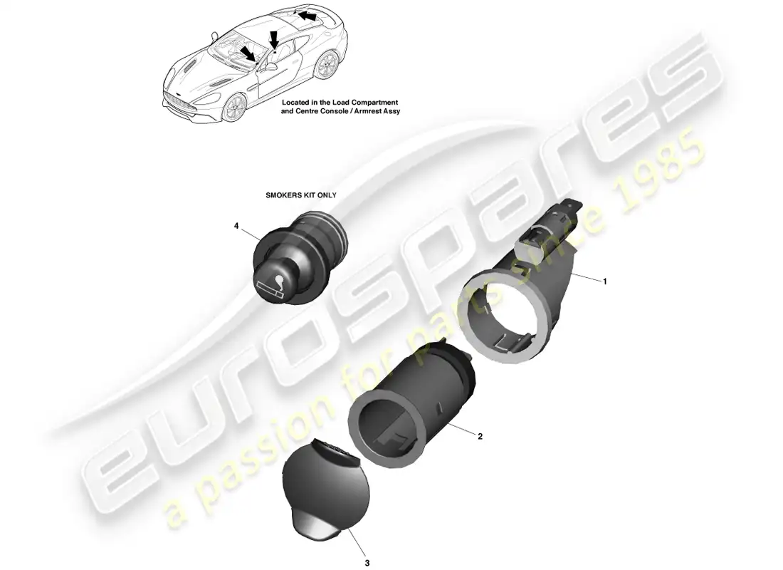 aston martin vanquish (2013) toma de energía diagrama de piezas