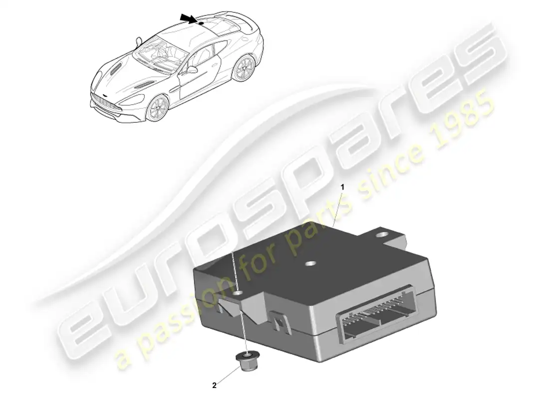 aston martin vanquish (2013) controlador de pestillo de arranque diagrama de piezas