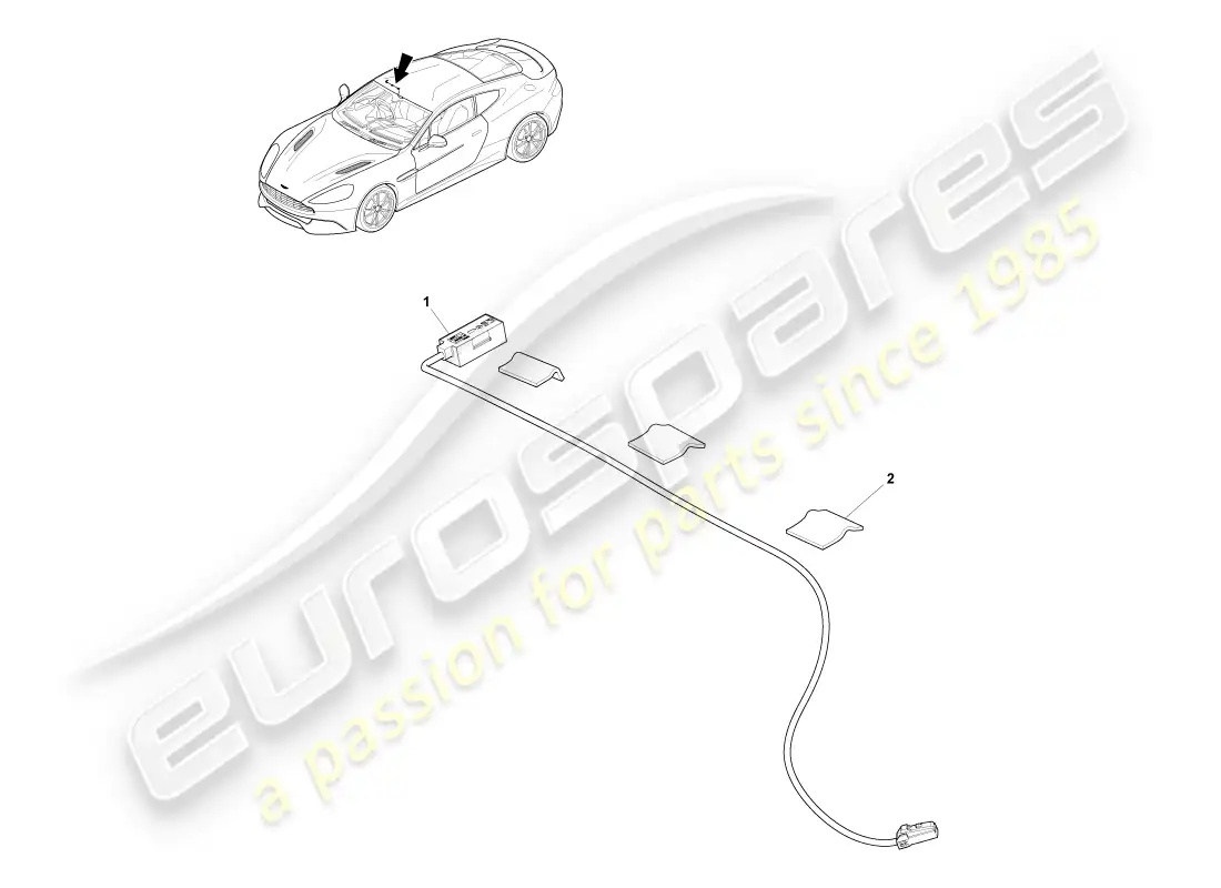 aston martin vanquish (2013) micrófono diagrama de piezas