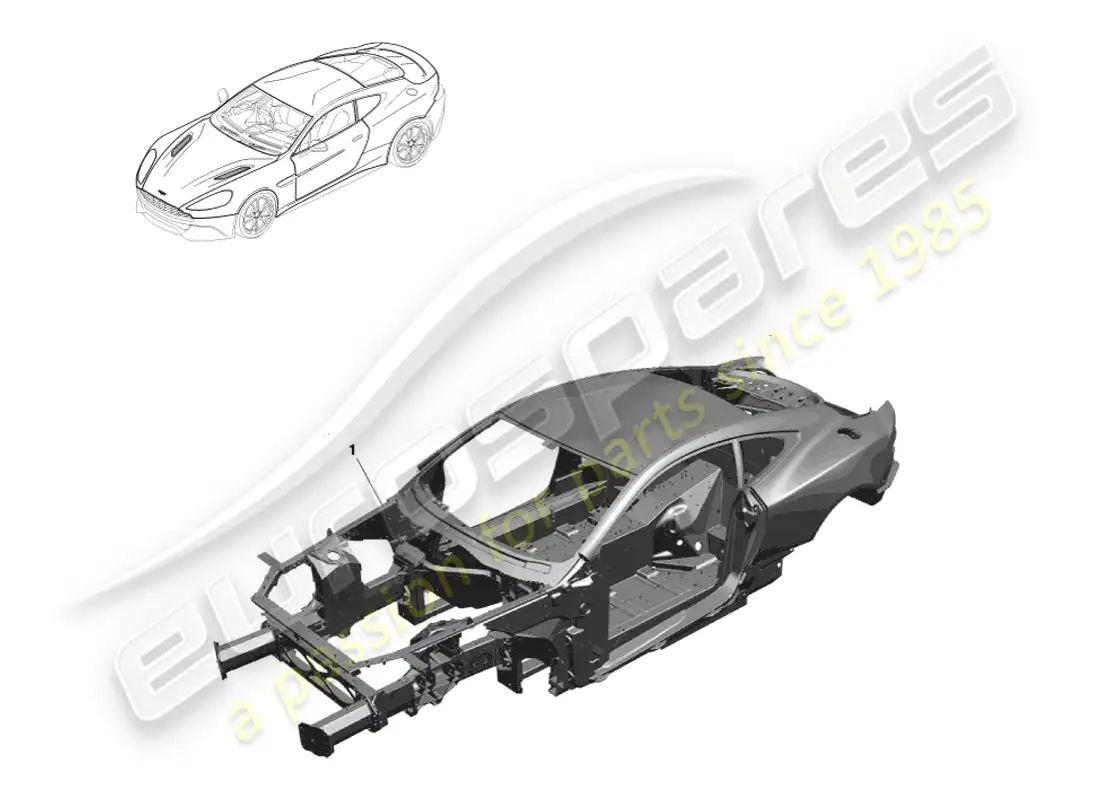 aston martin vanquish (2014) cuerpo en blanco diagrama de piezas