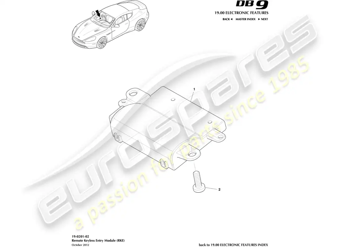 aston martin db9 (2013) rke diagrama de piezas