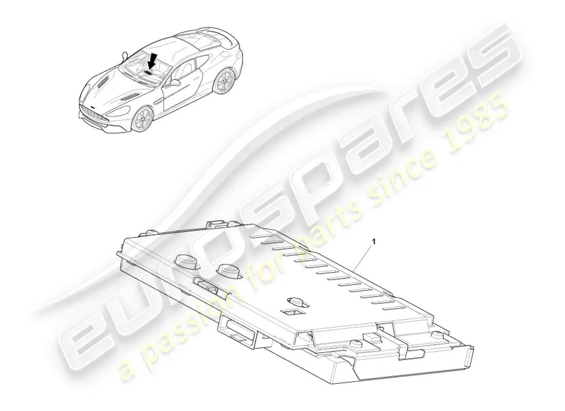 aston martin vanquish (2014) pantalla de navegación por satélite diagrama de piezas