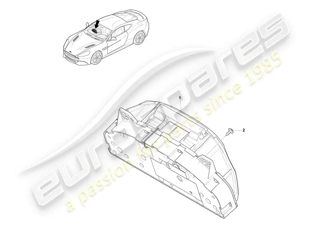 aston martin vanquish (2014) combinación de instrumentos diagrama de piezas