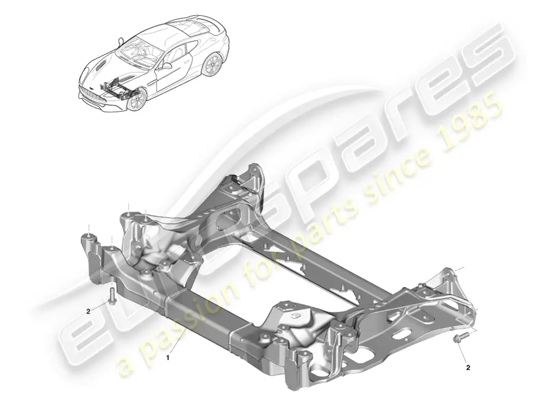 aston martin vanquish (2014) subchasis delantero diagrama de piezas