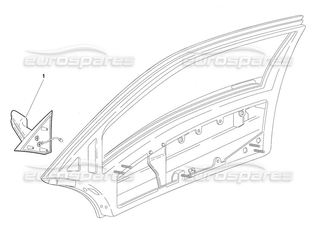 lamborghini diablo (1991) diagrama de piezas de puertas (válido para la versión de canadá: 1991 de octubre)