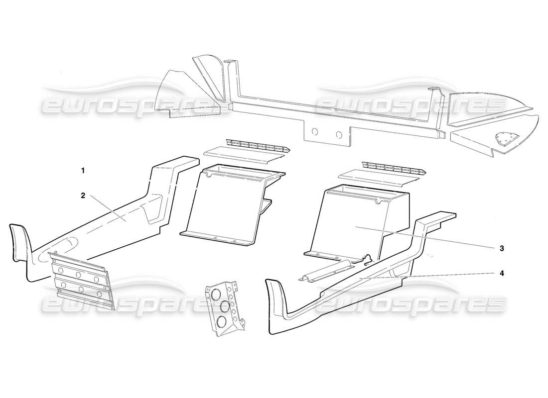 lamborghini diablo se30 (1995) revestimiento del compartimento del pasajero (válido para ee. uu.: 1995 de enero) diagrama de piezas