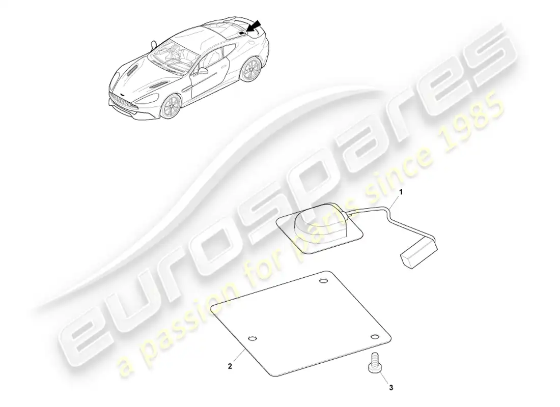 aston martin vanquish (2013) antena gps, coupé diagrama de piezas