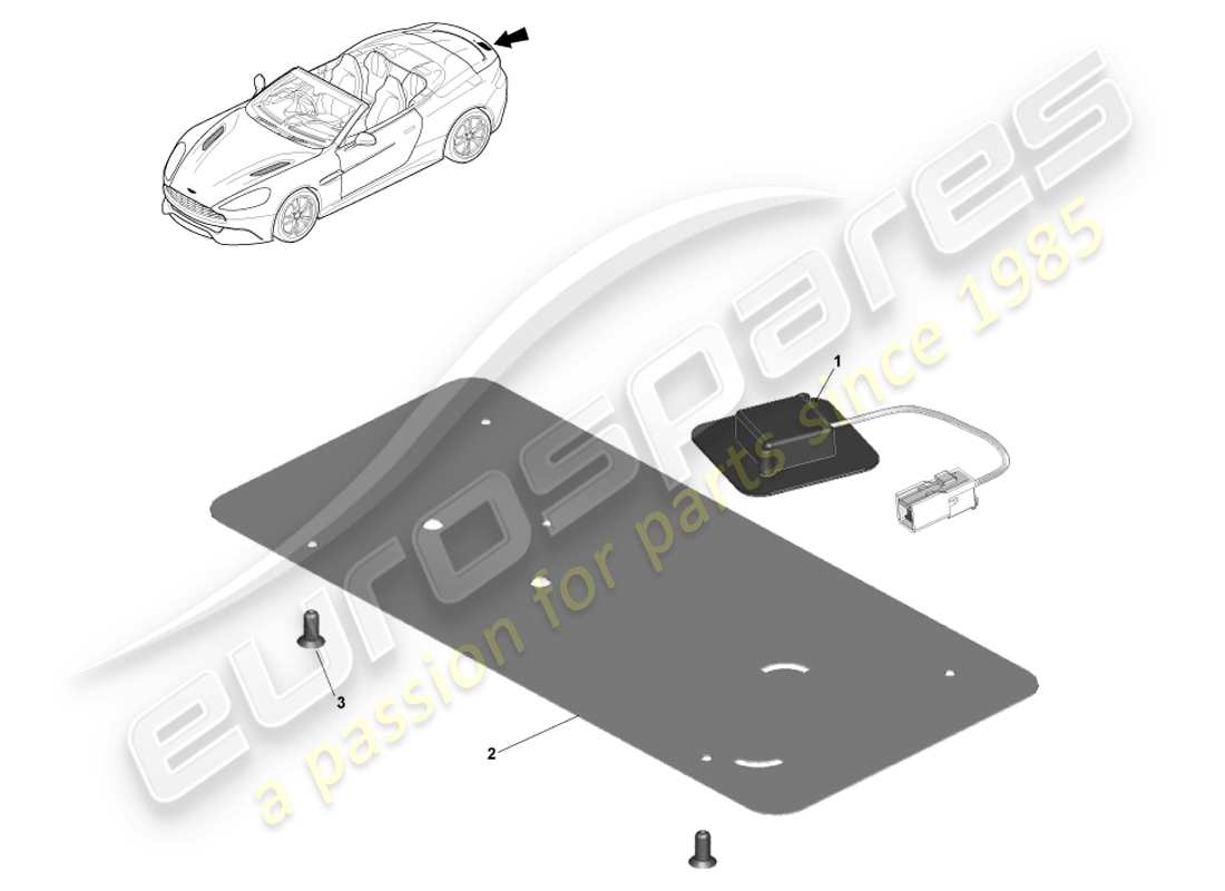 aston martin vanquish (2013) antena gps, volante diagrama de piezas
