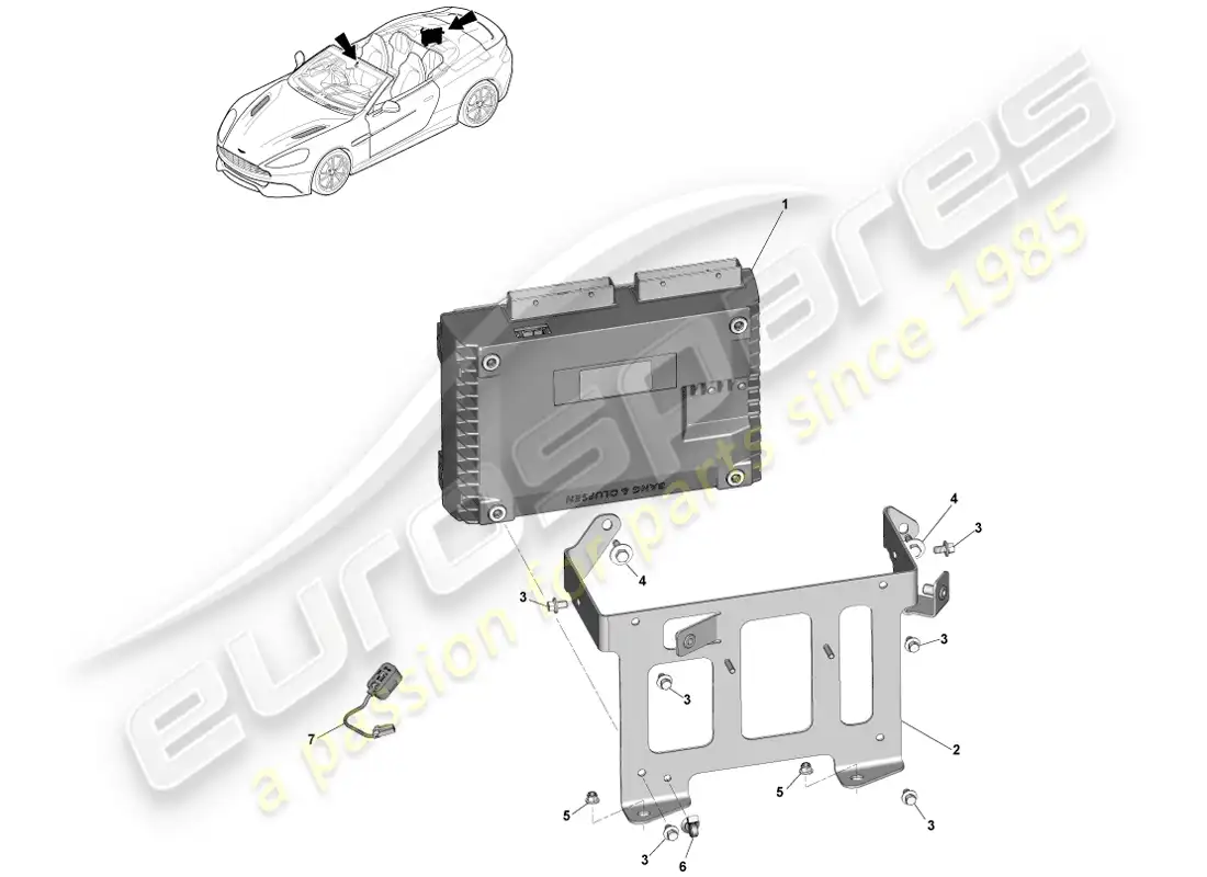 aston martin vanquish (2014) amplificadores, b&o, volante diagrama de piezas