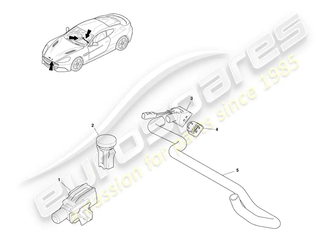 aston martin vanquish (2013) sensores diagrama de piezas