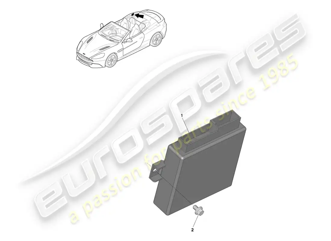 aston martin vanquish (2014) módulo de control de techo diagrama de piezas